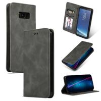 Retro huid voelen Business magnetische horizontale Flip lederen case voor Galaxy S8 PLUS (donkergrijs)