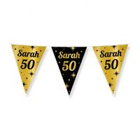Paperdreams Vlaggenlijn - luxe Sarah/50 jaar feest- 10m - goud/zwart - folie   -