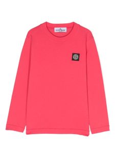 Stone Island Junior Compass-motif cotton sweatshirt - Rose