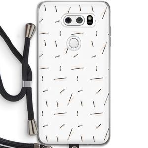Hipster stripes: LG V30 Transparant Hoesje met koord