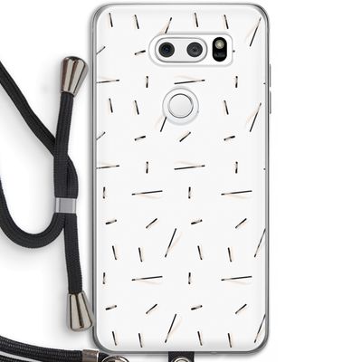 Hipster stripes: LG V30 Transparant Hoesje met koord