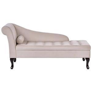 Beliani - PESSAC - Chaise longue - Beige - Linkerzijde - Fluweel