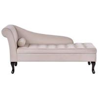 Beliani - PESSAC - Chaise longue - Beige - Linkerzijde - Fluweel