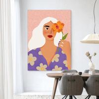 Urban Cotton Wandkleed 'Flower Girly' 110 x 145cm in Frame - black Urban Cotton Wandkleed 'Flower Girly' 110 x 145cm in Frame - black