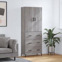 Hoge kast 69,5x34x180 cm bewerkt hout grijs sonoma eikenkleurig