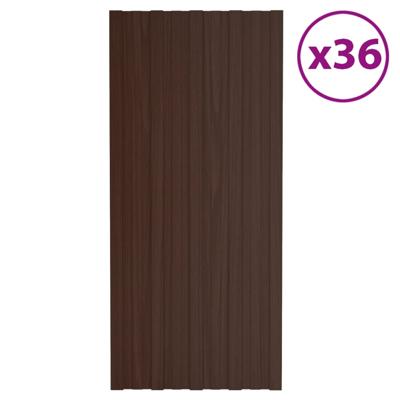 Dakpanelen 36 st 100x45 cm gegalvaniseerd staal bruin