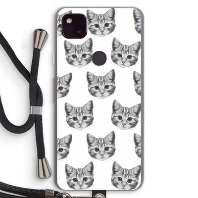 Kitten: Pixel 4a 5G Transparant Hoesje met koord