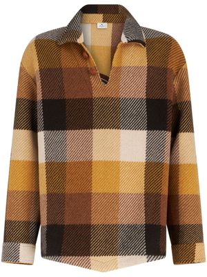 ETRO polo brodé Pegaso à manches longues - Marron