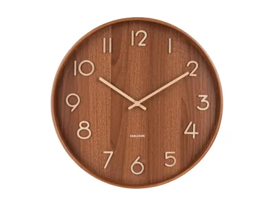 Wall clock Pure medium dark basswood