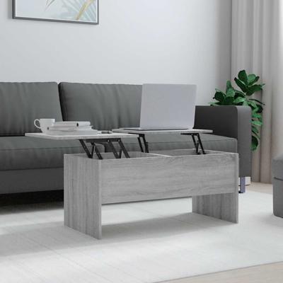 Salontafel 102x50,5x46,5 cm bewerkt hout grijs sonoma eiken