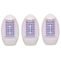 Muskieten/muggen UV LED insectenlamp - Set van 5x stuks - wit - elektrisch - 14 x 9 x 4 cm