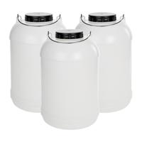 Jerrycan container voor vloeistof/voedsel/wecken - 2x - 20 liter - Kunststof - met draaidop - 27 x