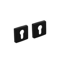 Intersteel Rozetten vierkant met profielcilindergat met 7mm 50x50x10mm - aluminium/mat zwart - thumbnail