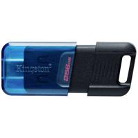 Kingston DataTraveler 80 M USB-stick Retail 256 GB Zwart/blauw DT80M/256GB USB-C - thumbnail