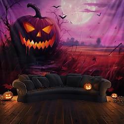 roze halloween decoraties pompoen hangend tapijt kunst aan de muur groot tapijt muurschildering decor foto achtergrond deken gordijn thuis slaapkamer woonkamer decoratie Lightinthebox