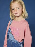 Cropped T-shirt met tekst en pailletten voor meisjes rozen