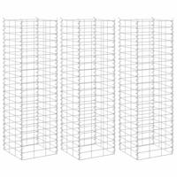 VidaXL Schanskorf plantenbakken 3 st verhoogd 30x30x100 cm ijzer