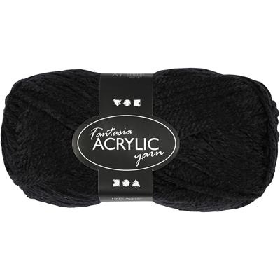 Creativ Company Acrylgaren, zwart, 50gr, 80m
