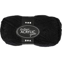 Creativ Company Acrylgaren, zwart, 50gr, 80m