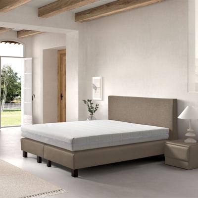 Boxspringset Cloud Chill 180x210 Cm Lederlook Taupe Inclusief Montage Vlak Dekbed Discounter - Dekbed-Discounter.nl