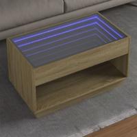 Salontafel met Infinity LED 90x50x50 cm sonoma eikenkleurig