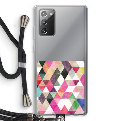 Gekleurde driehoekjes: Samsung Galaxy Note 20 / Note 20 5G Transparant Hoesje met koord
