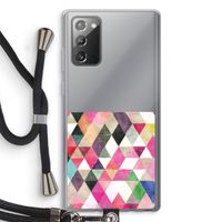Gekleurde driehoekjes: Samsung Galaxy Note 20 / Note 20 5G Transparant Hoesje met koord