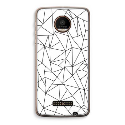Geometrische lijnen zwart: Motorola Moto Z Force Transparant Hoesje