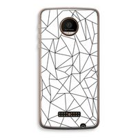 Geometrische lijnen zwart: Motorola Moto Z Force Transparant Hoesje