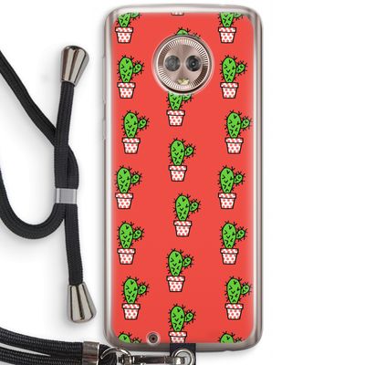 Mini cactus: Motorola Moto G6 Transparant Hoesje met koord