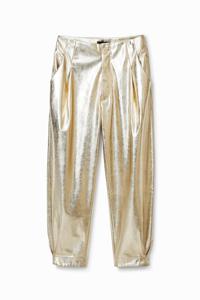 Slouchy broek met metallic effect - YELLOW - M