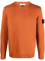 Stone Island pull en maille à patch Compass - Orange