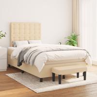 Boxspring met matras stof crèmekleurig 120x200 cm