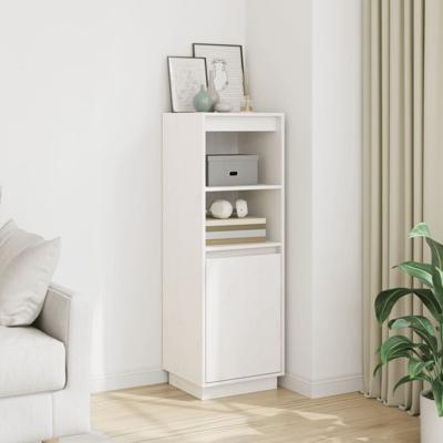 Hoge kast 37x34x110 cm massief grenenhout wit