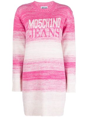 Moschino pull en laine mérinos à logo en intarsia - Rose