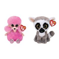 Ty - Knuffel - Beanie Boo's - Camilla Poodle & Linus Lemur - thumbnail
