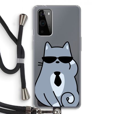 Cool cat: OnePlus 9 Pro Transparant Hoesje met koord
