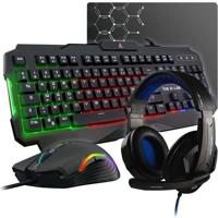 THE G-LAB Gaming Argon Combo-kaliber + muis en tapijt + headset - KEYZ 120 FR, KULT 130, KORP 150, PAD - NL