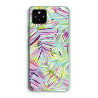 Tropical Palms Blue: Google Pixel 5a 5G Transparant Hoesje