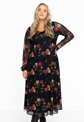 Yoek Jurk lang BABY ROSE | Zwart | Maat 54/56