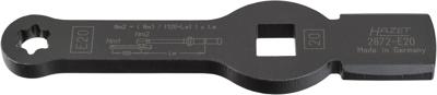 HAZET Ring-slagsleutel · met 2 slagvakken 2872-E20 · 3/4 inch (20 mm) vierkant hol · Buiten-TORX®-profiel · SW E20