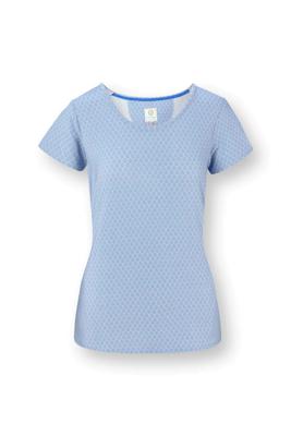 Pip Studio Tilly Top Korte Mouw Thousand Leaves Blauw XL