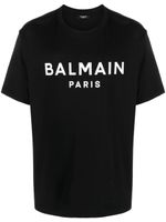 Balmain t-shirt en coton à logo imprimé - Noir