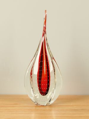Glazen beeld rood/zwart, 40 cm 1420