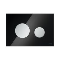 Bedieningsplaat TECE Loop Met Duospoeltechniek Glas Zwart Met Mat Chromen Toetsen