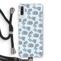 Poezen: Samsung Galaxy A70 Transparant Hoesje met koord