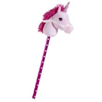 Eenhoorn stokpaard - roze - 70 cm - pluche - unicorn - Stokeenhoorn