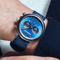 Houten Horloge Farbound Blue