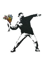 Flower Thrower Banksy Art Print 30x40cm - thumbnail