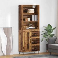 Hoge kast met lade 2 pcs Oudhout Bewerkt hout